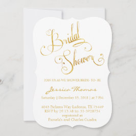 Invitación a la ducha de novia con caligrafía de o