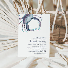 Invitación a la ducha de novia con cangrejo azul