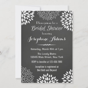 Invitación a la ducha de novia con cartón floral b