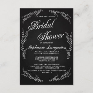 Invitación a la ducha de novia con chalk moderno
