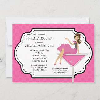 Invitación a la ducha de novia con cóctel