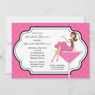 Invitación a la ducha de novia con cóctel