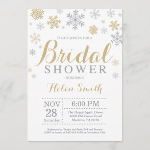 Invitación a la ducha de novia con copo de nieve d