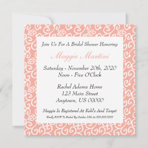 Invitación a la ducha de novia con desplazamiento