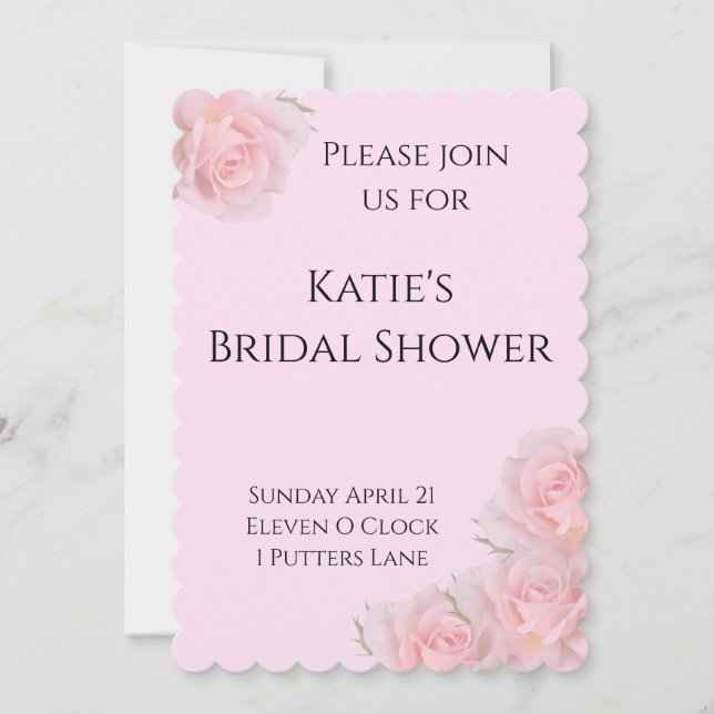 Invitación a la ducha de novia con diversión flora (Anverso)