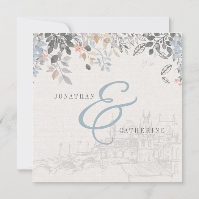 Invitación a la ducha de novia con encanto del vie (Reverso)