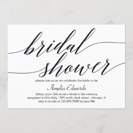 Invitación a la ducha de novia con escritura moder