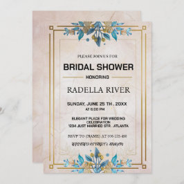 Invitación a la ducha de novia con flores