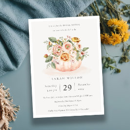 Invitación a la ducha de novia con flores de calab