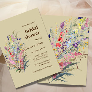 Invitación a la ducha de novia con flores de flore