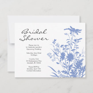 Invitación a la ducha de novia con flores silvestr