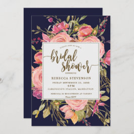 invitación a la ducha de novia con flores silvestr