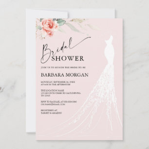 Invitación a la ducha de novia con flores y vegeta