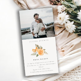 Invitación a la ducha de novia con foto de Naranja