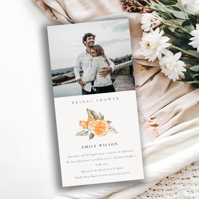 Invitación a la ducha de novia con foto de Naranja (Subido por el creador)