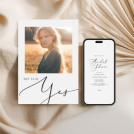 Invitación a la ducha de novia con fotografía Mini