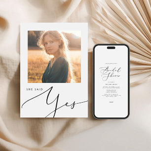 Invitación a la ducha de novia con fotografía Mini