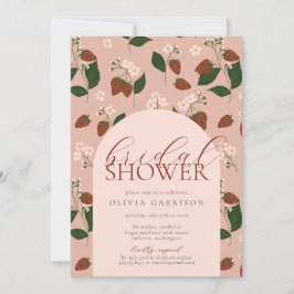Invitación a la ducha de novia con fresas de veran