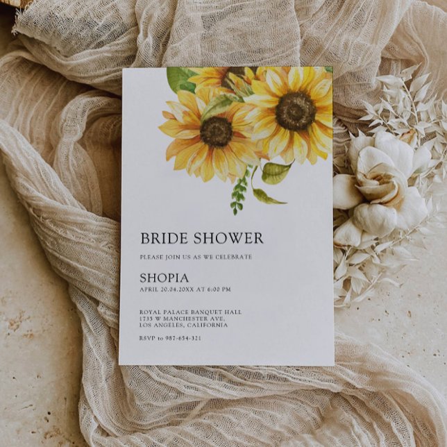 Invitación a la ducha de novia con girasol (Sunflower Bridal Shower Invitation)