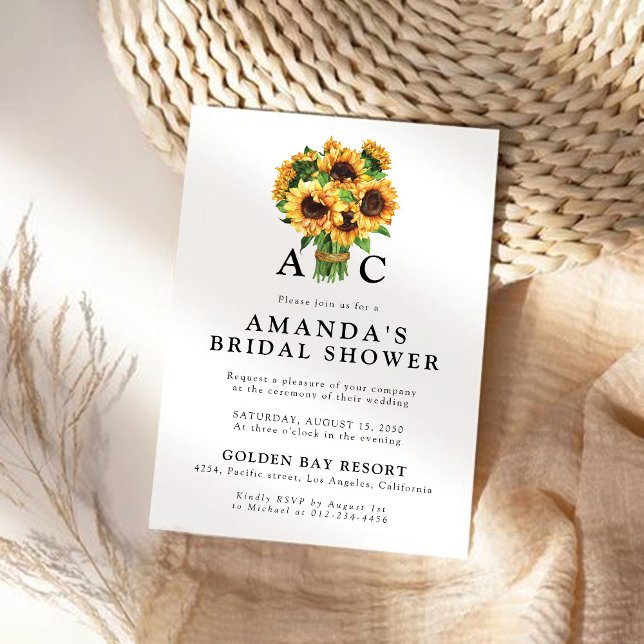 Invitación a la ducha de novia con girasol (Subido por el creador)