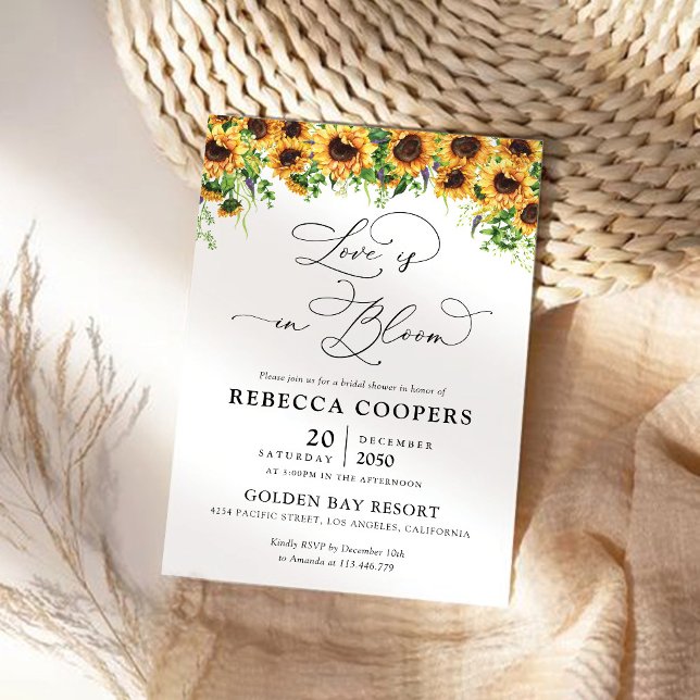 Invitación a la ducha de novia con girasol (Subido por el creador)