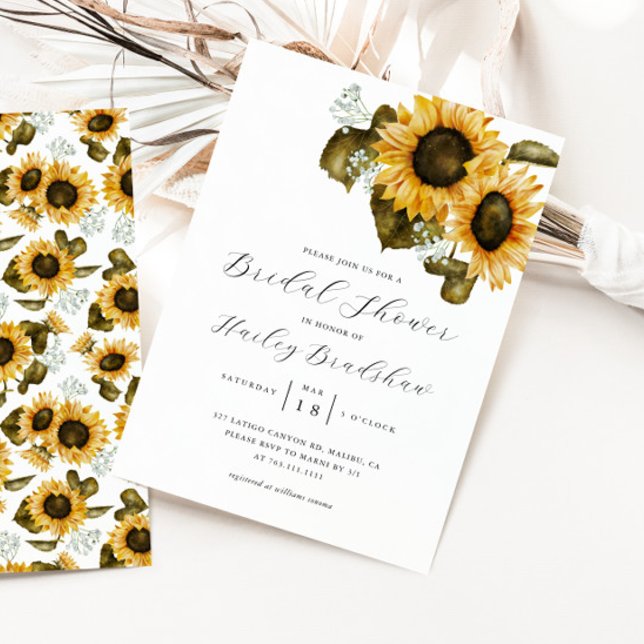 Invitación a la ducha de novia con girasol (Subido por el creador)
