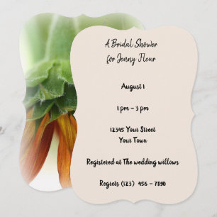 Invitación a la ducha de novia con girasol