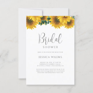 Invitación a la ducha de novia con girasol