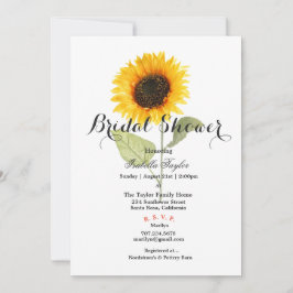 Invitación a la ducha de novia con girasol de prim