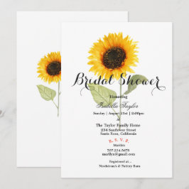 Invitación a la ducha de novia con girasol de prim