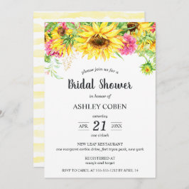 Invitación a la ducha de novia con girasoles en ca