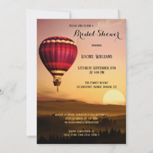 Invitación a la ducha de novia con globo aerostáti