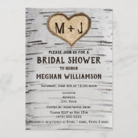 Invitación a la ducha de novia con iniciales del c