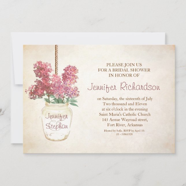 invitación a la ducha de novia con jarra de albañi (Anverso)