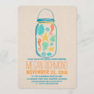 Invitación a la ducha de novia con jarras de barro