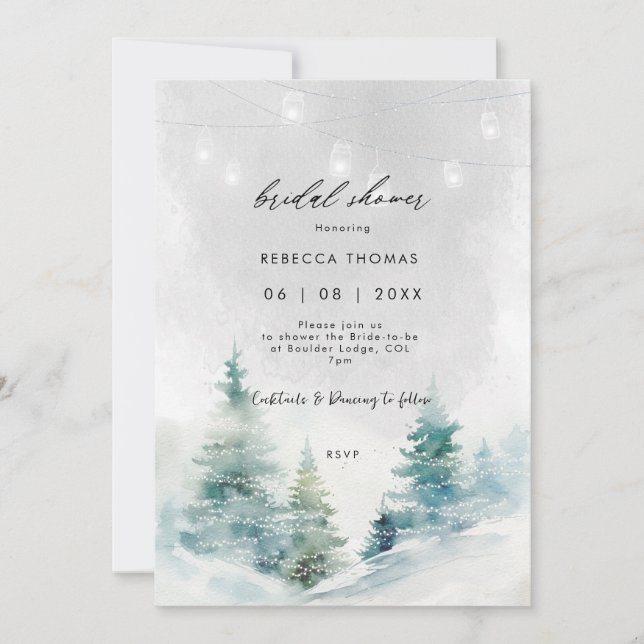 invitación a la ducha de novia con linternas de bo (Anverso)
