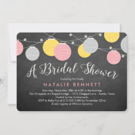 Invitación a la ducha de novia con linternas encan