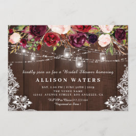 Invitación a la ducha de novia con luces de cuerda