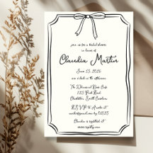 Invitación a la ducha de novia con mano blanda