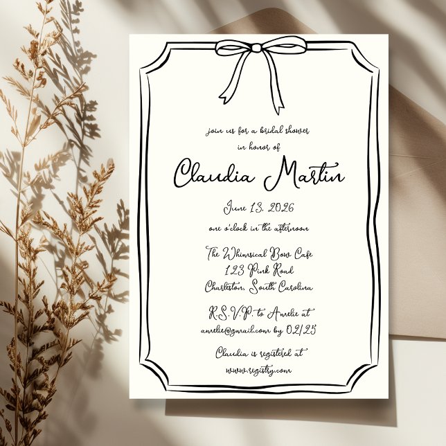 Invitación a la ducha de novia con mano blanda (Subido por el creador)