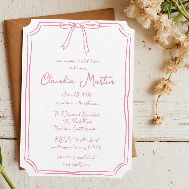 Invitación a la ducha de novia con mano blanda (Subido por el creador)