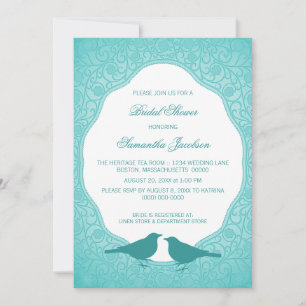 Invitación a la ducha de novia con marco floral Aq