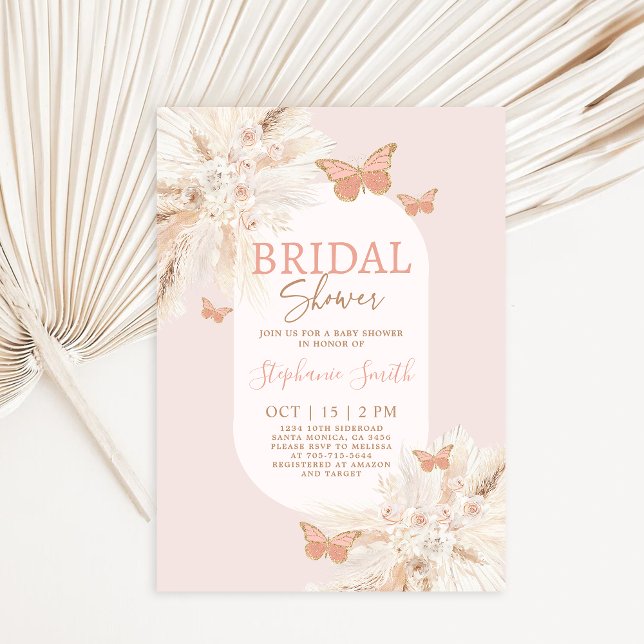 Invitación a la ducha de novia con mariposa (Subido por el creador)