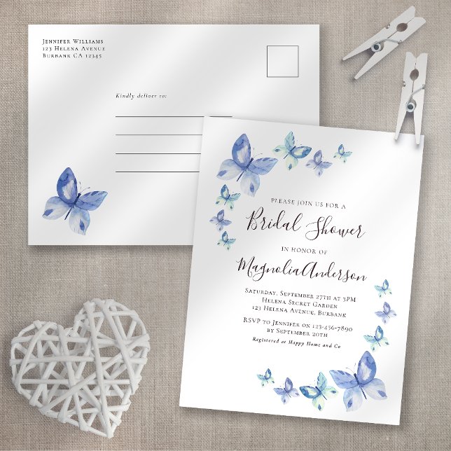 Invitación a la ducha de novia con mariposa (Subido por el creador)