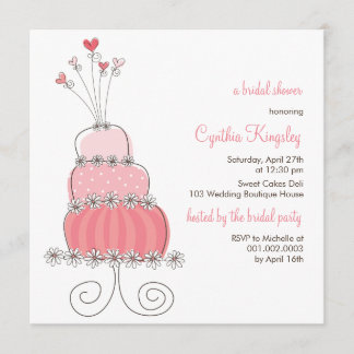 Invitación a la ducha de novia con Moda de pastel 