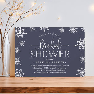 Invitación a la ducha de novia con nevadas de invi