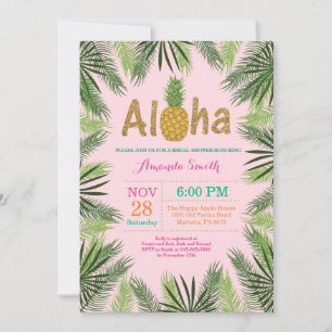 Invitación a la ducha de novia con piña tropical
