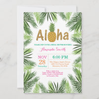 Invitación a la ducha de novia con piña tropical