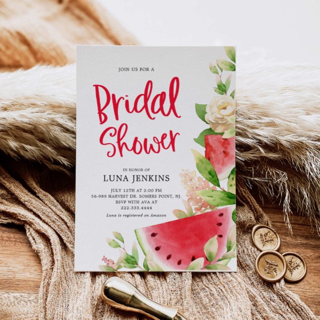 Invitación a la ducha de novia con sandía (Subido por el creador)