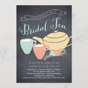 Invitación a la ducha de novia con té de novia